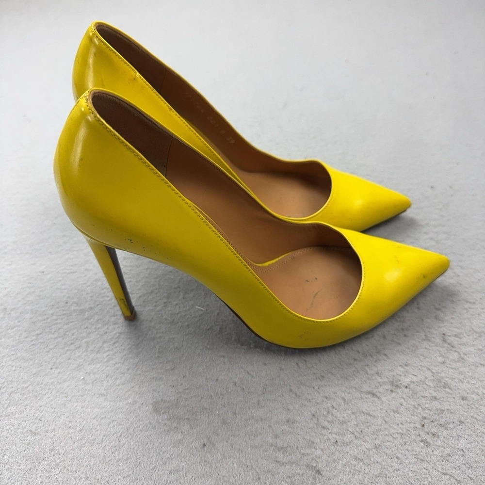 Ralph Lauren Purple Label Shoes Womens Size 9 Yellow Patent Leather Heels Italy